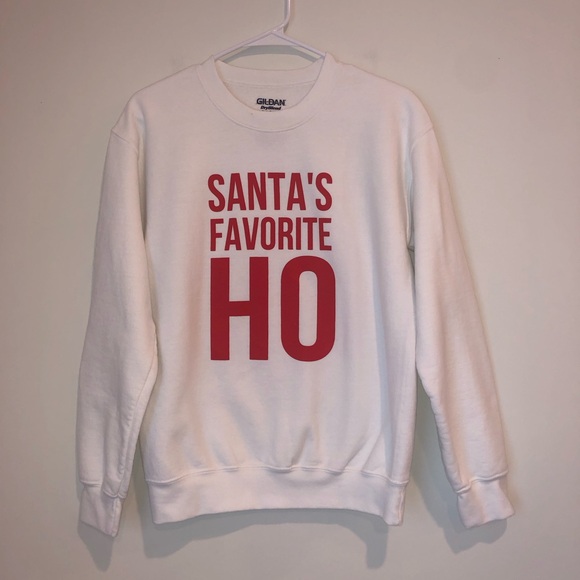 Gildan Tops - Santa’s Favorite Ho Small White Sweatshirt